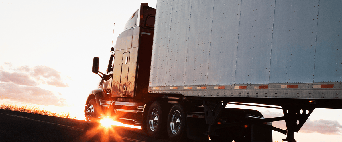 Semi Truck at Sunset